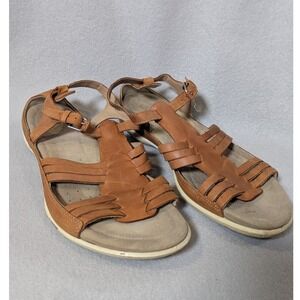 Ecco Women's Leather Gladiator Sandals Strappy Brown Size 40 EU 9-9.5 US